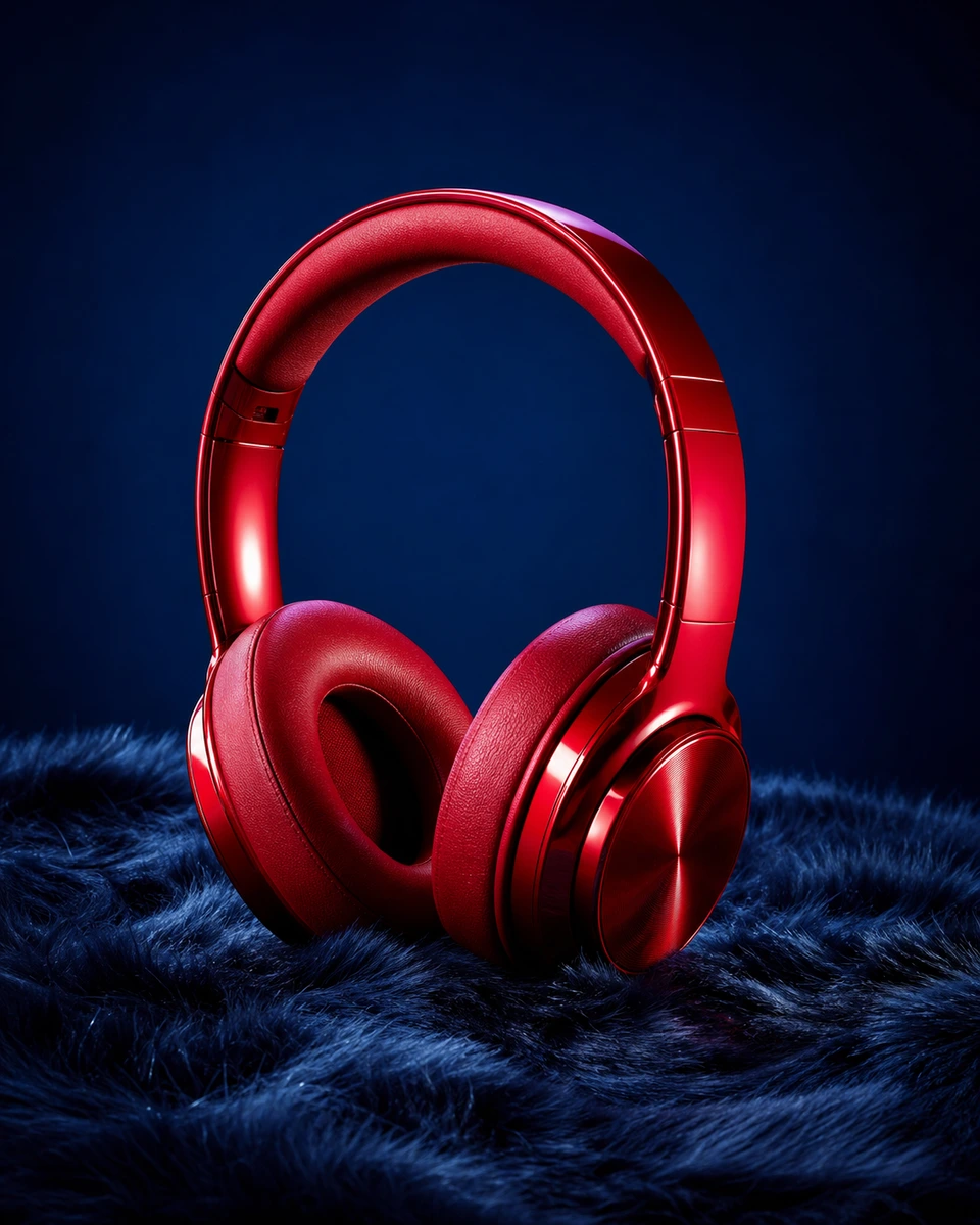 Cobalt plush product photography reference