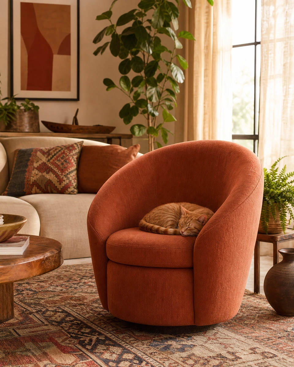 Cozy terracotta product photography reference