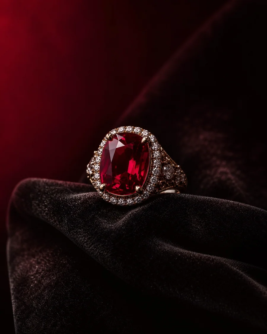 Ruby velvet product photography reference