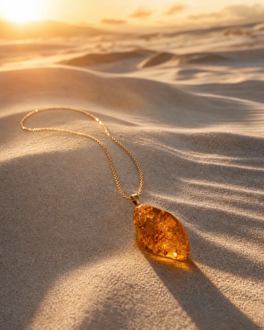Amber desert product photography reference