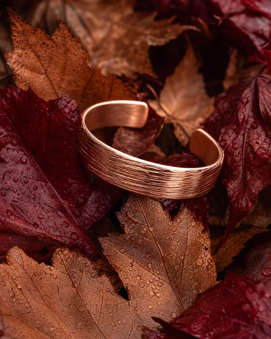 Autumn copper product photography reference