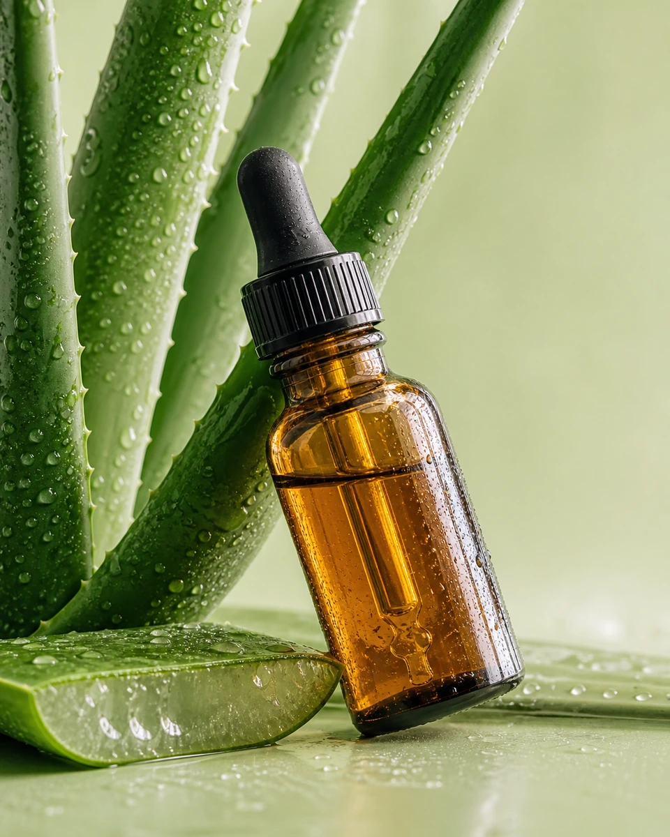 Fresh aloe product photography reference