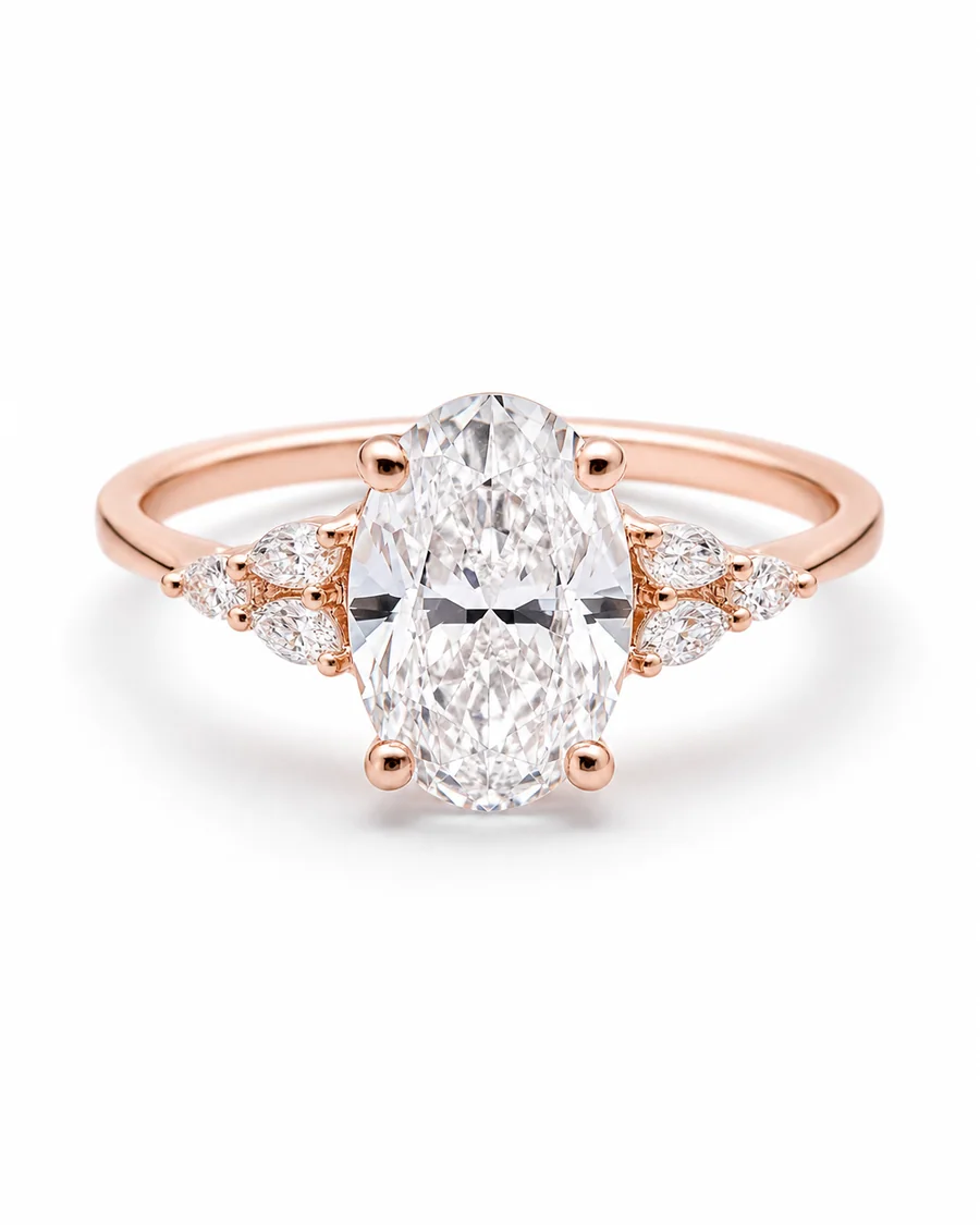 White rose ring product photography reference