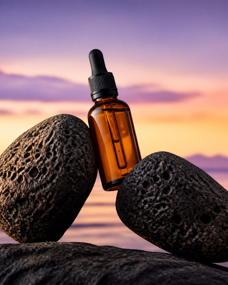 Volcanic horizon product photography reference