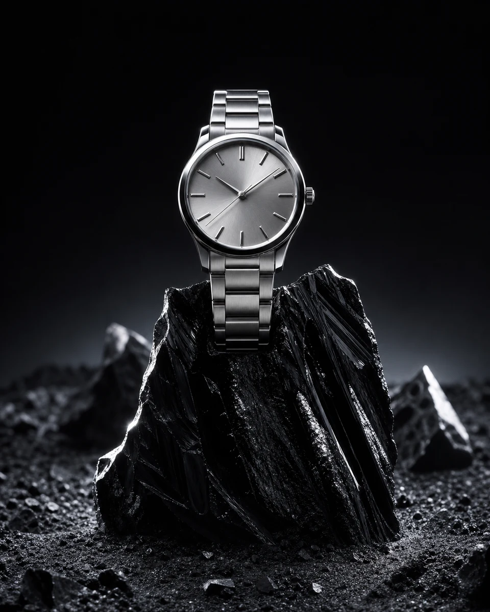 Obsidian precision product photography reference