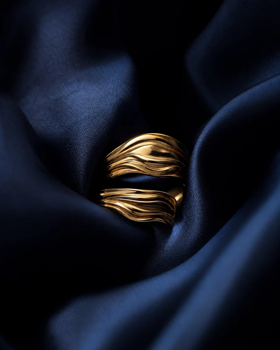 Midnight silk product photography reference