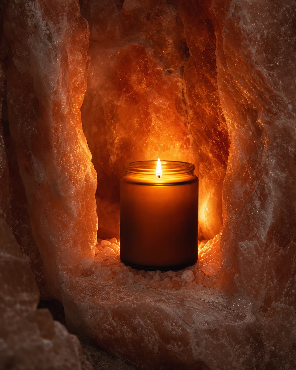 Salt cave glow product photography reference