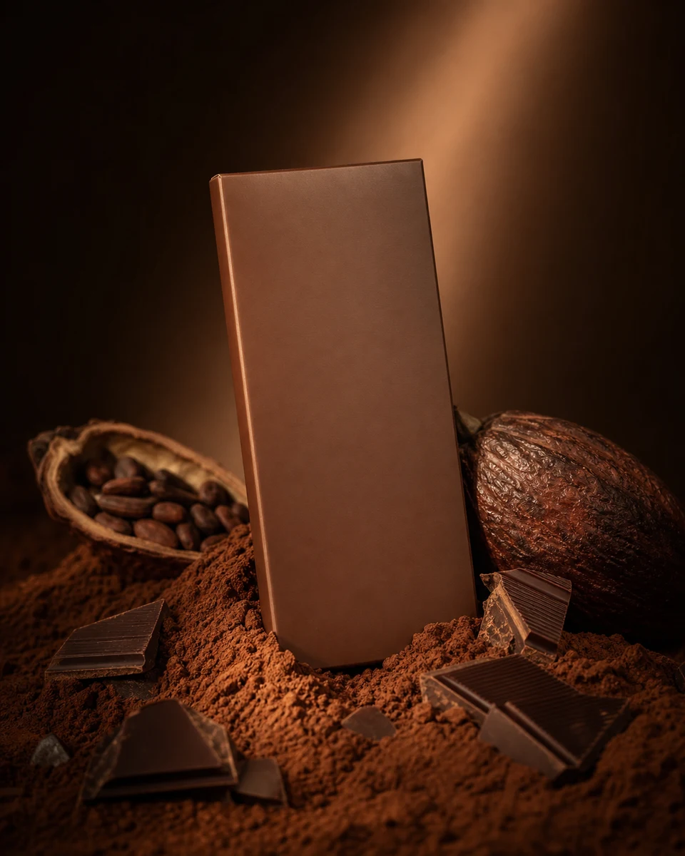 Cocoa noir product photography reference