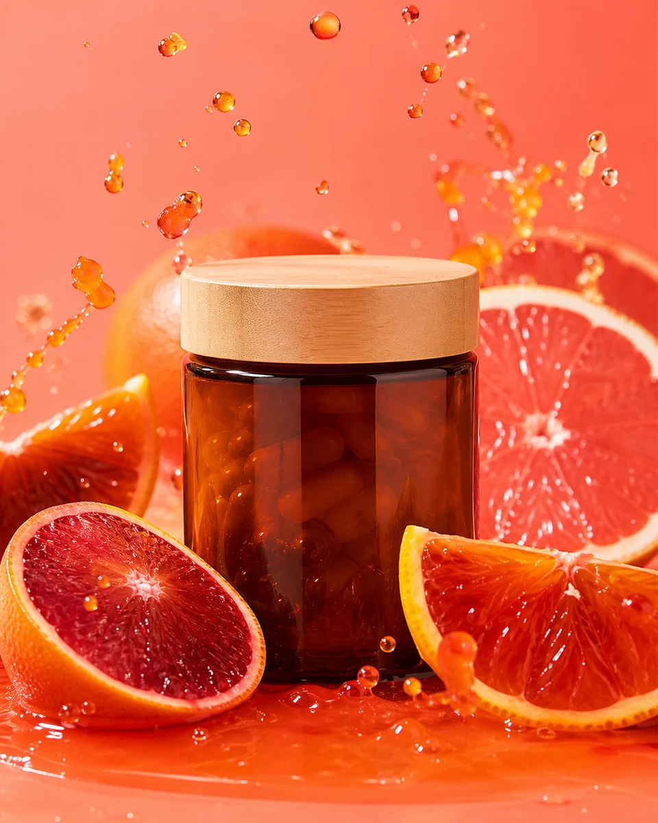 Citrus energy product photography reference