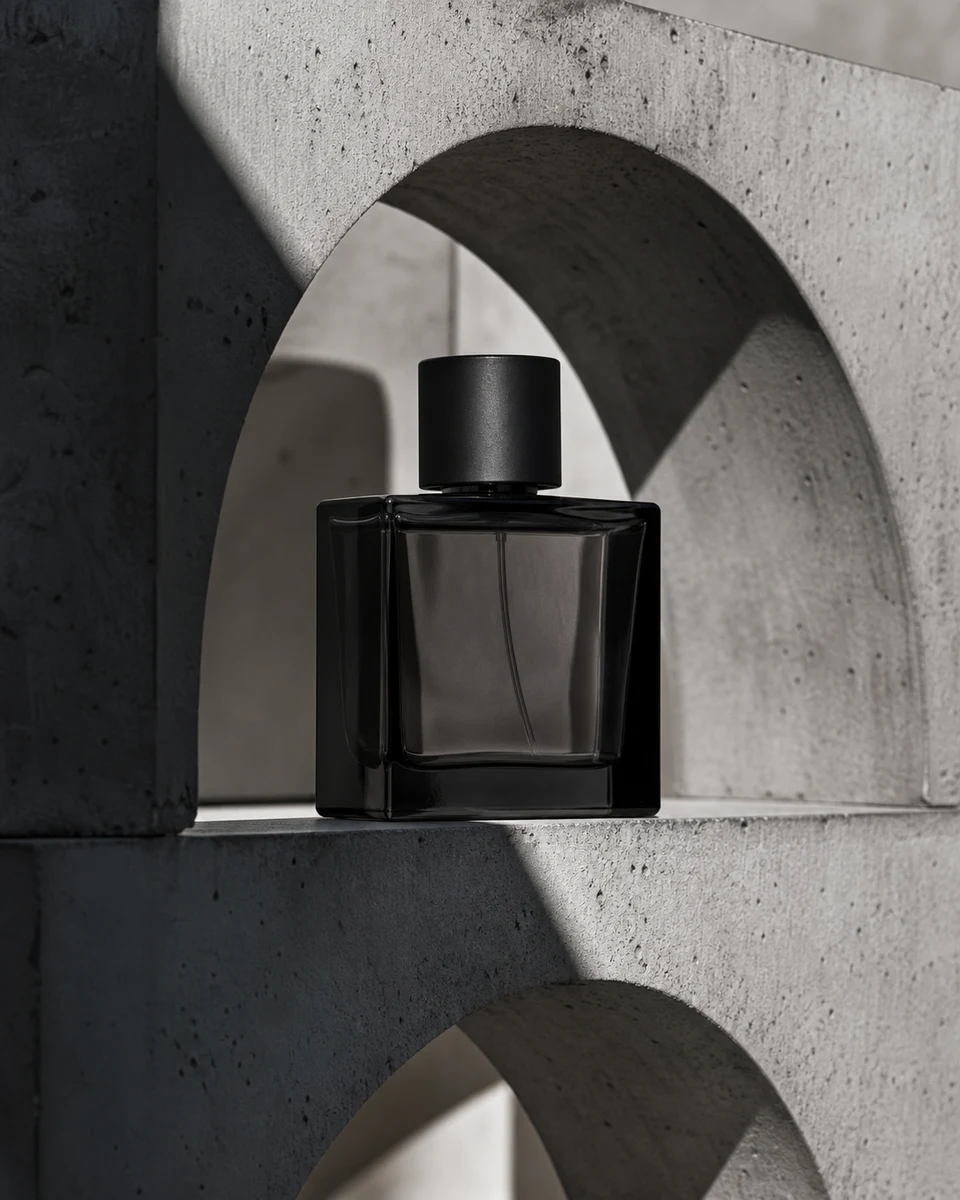 Brutalist shadow product photography reference