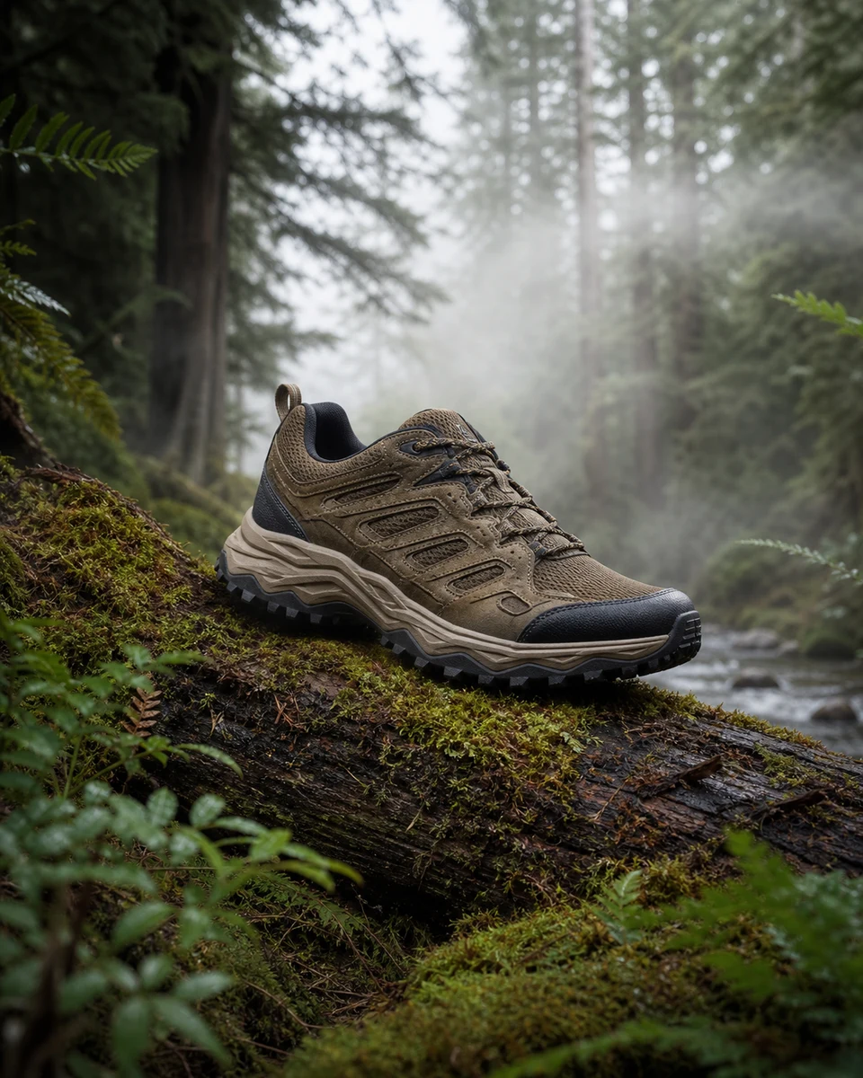 Forest trail product photography reference