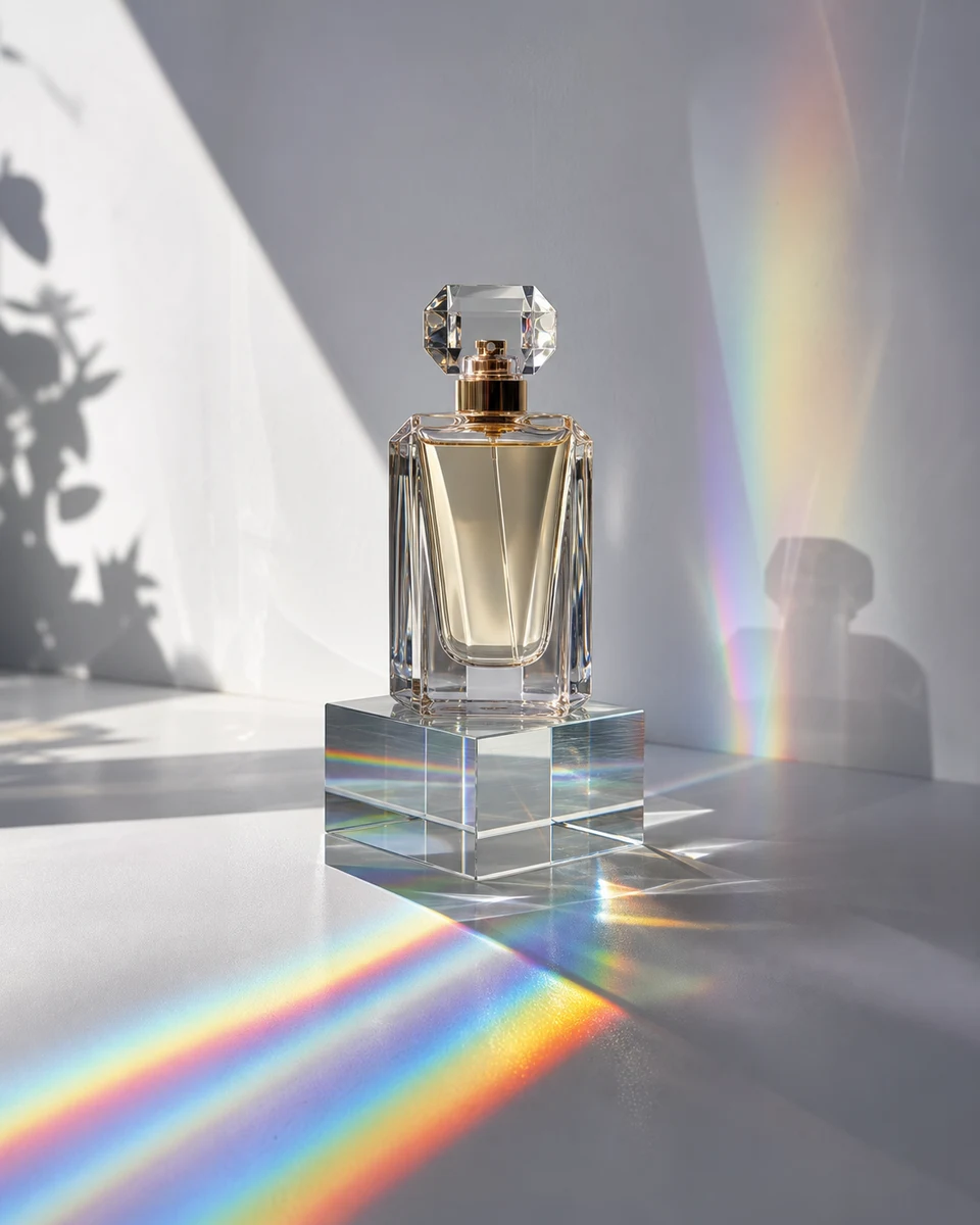 Rainbow prism product photography reference