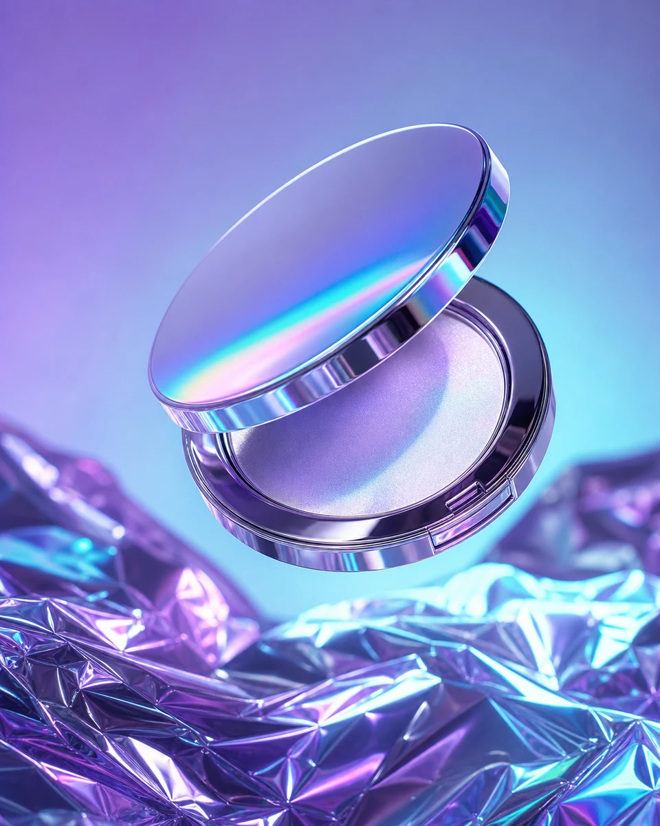 Holographic foil product photography reference