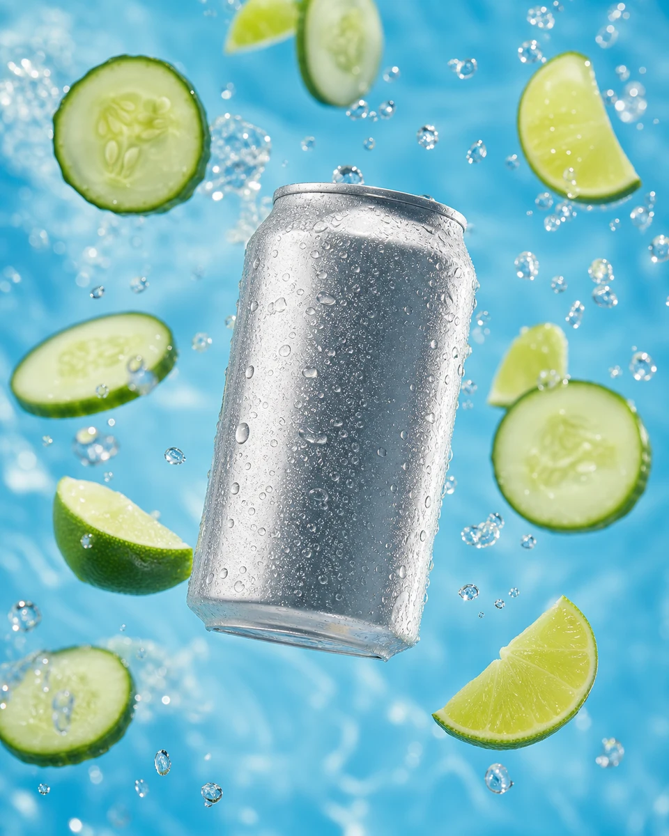 Poolside fizz product photography reference