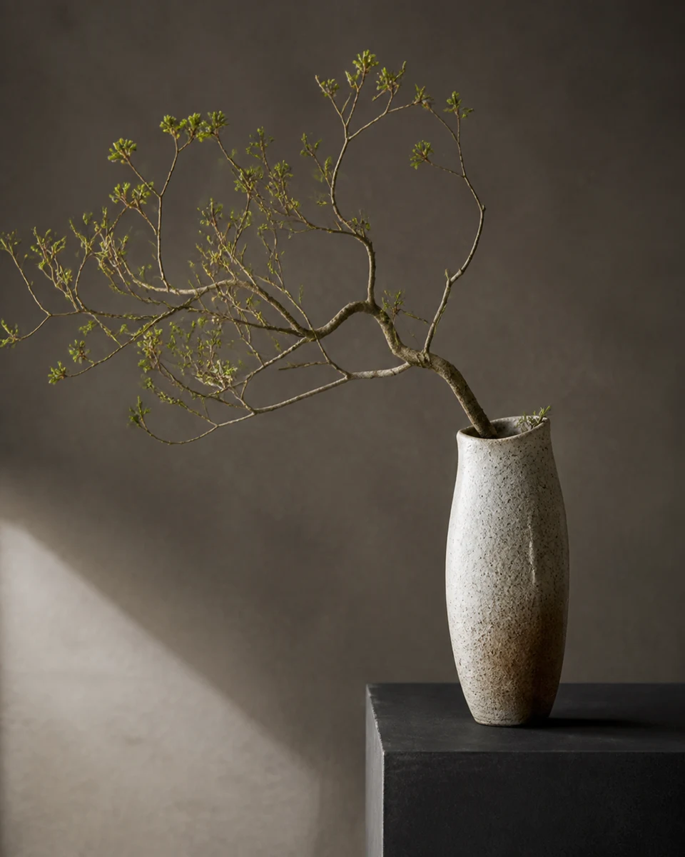 Ikebana quiet product photography reference