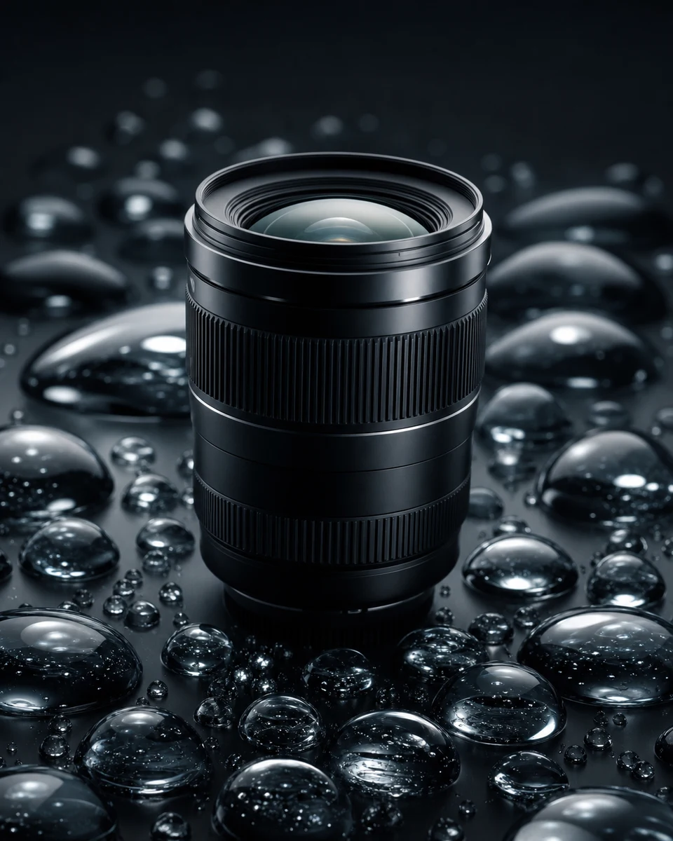 Optical droplets product photography reference
