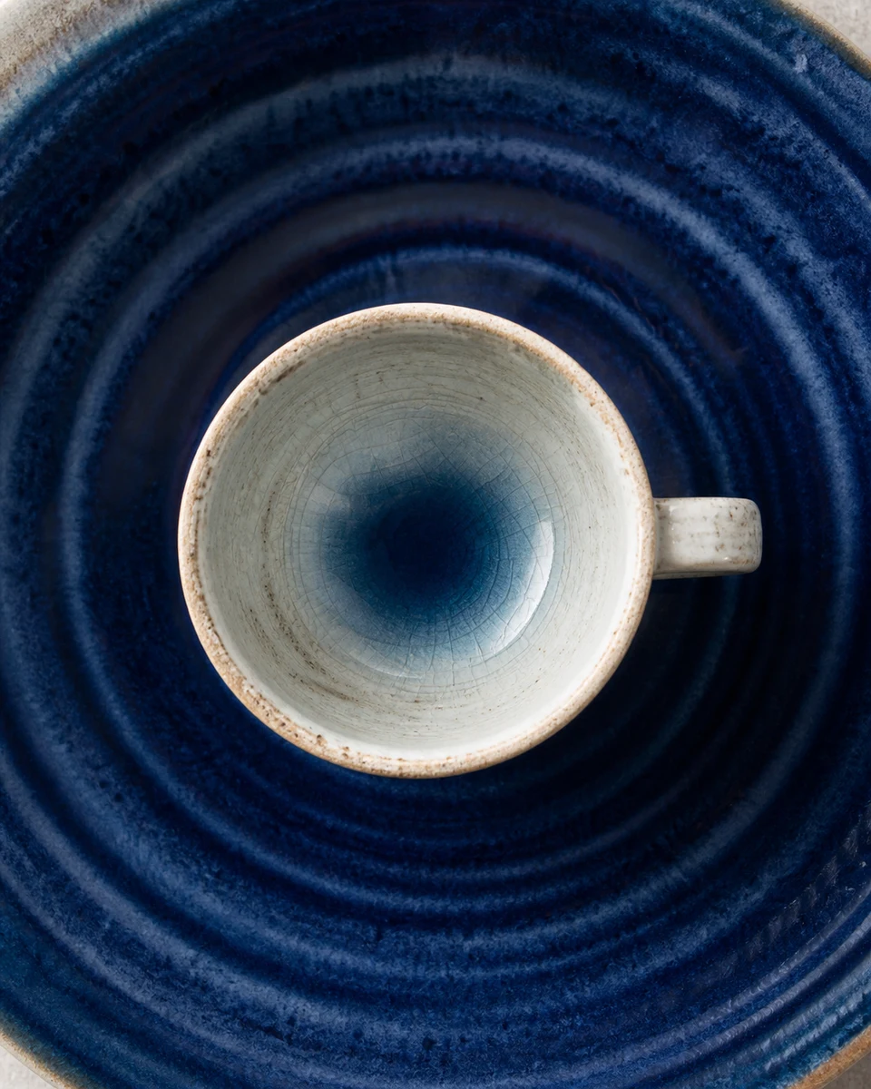 Cobalt ceramic product photography reference