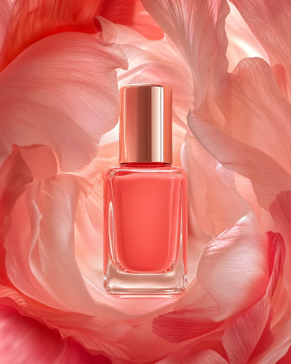 Petal gloss product photography reference